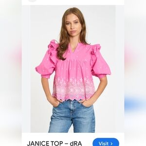 *SOLD*Anthropologie Dra Los Angeles Janice Top Size L pink